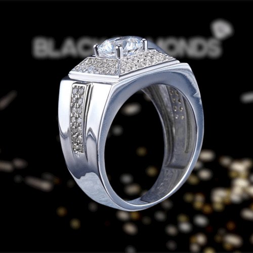 Created Diamond Men's Wedding Band Ring 1 Carat-Black Diamonds New York
