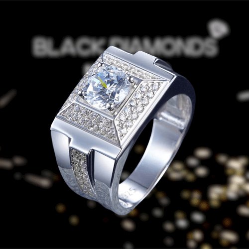Created Diamond Men's Wedding Band Ring 1 Carat - Black Diamonds New York