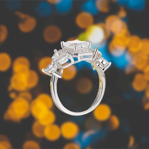Created Diamond Pageant Luxury Ring Butterfly Wedding Jewelry - Black Diamonds New York