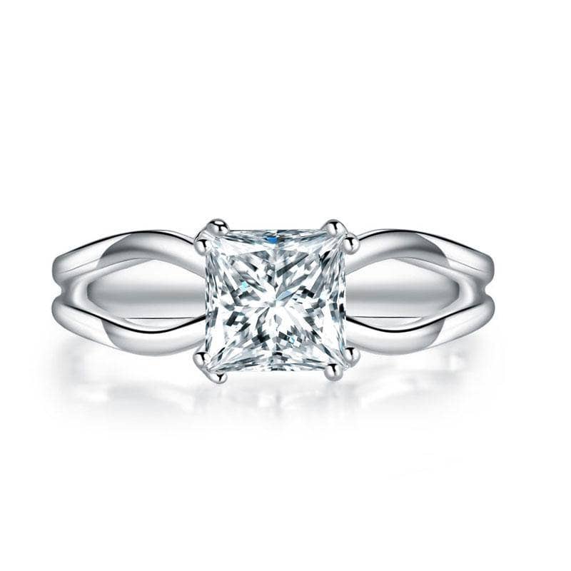 Created Diamond Princess Cut 1 Ct Engagement Ring-Black Diamonds New York