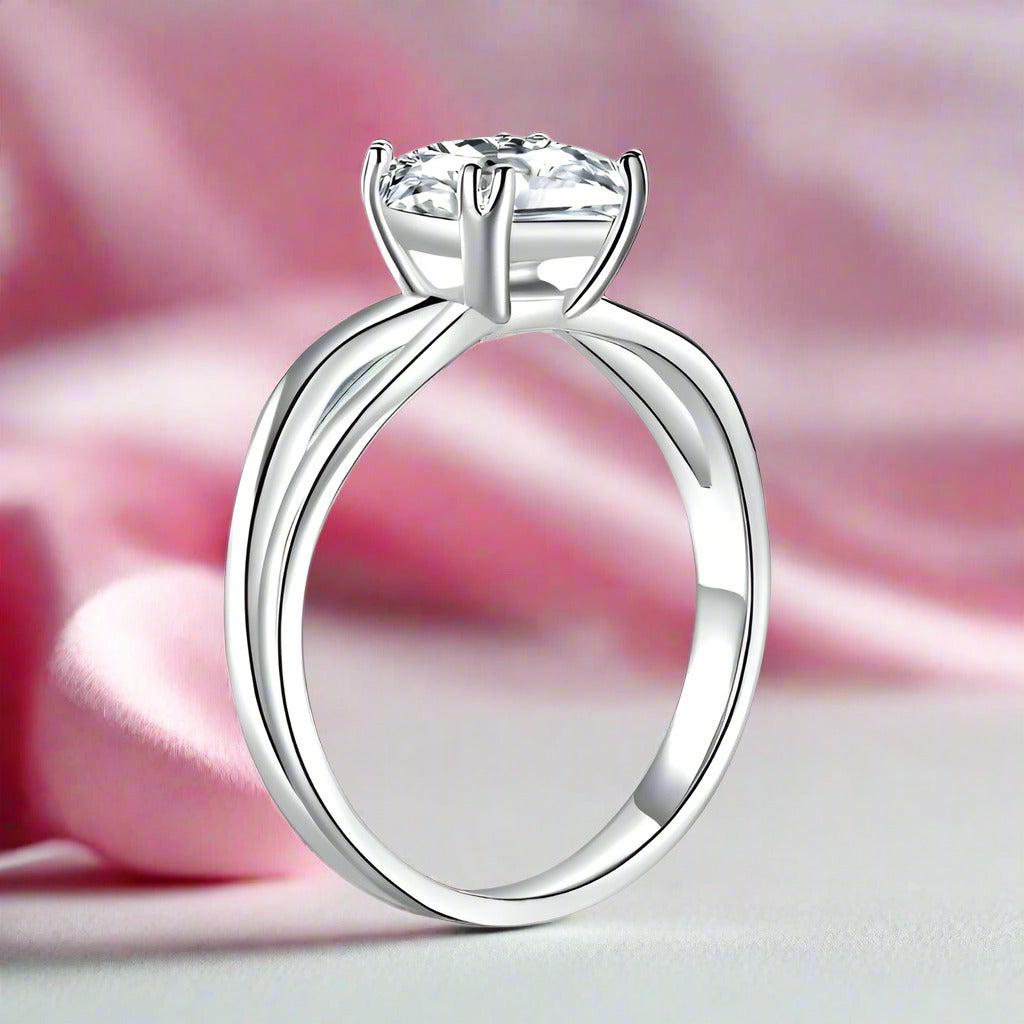 1.0 Ct Princess Cut Diamond Split Shank Engagement Ring-Black Diamonds New York