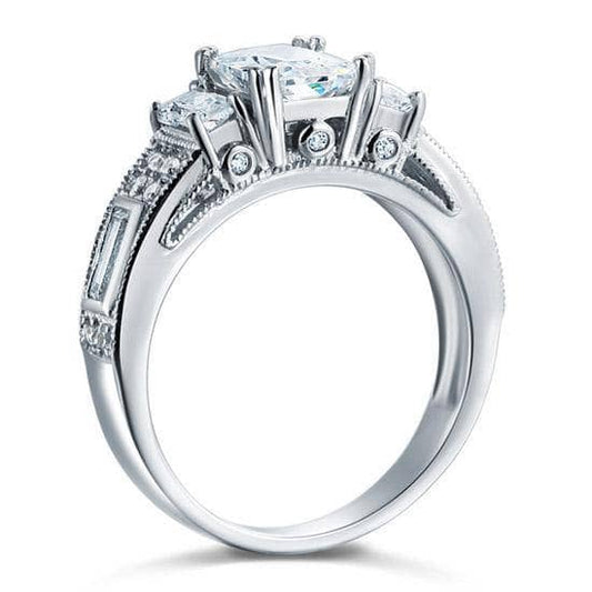 Created Diamond Ring Vintage Style-Black Diamonds New York
