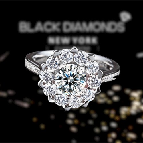Created Diamond Snowflake Anniversary Ring 1 Ct - Black Diamonds New York