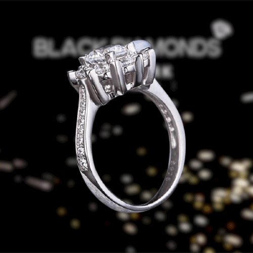 Created Diamond Snowflake Anniversary Ring 1 Ct-Black Diamonds New York