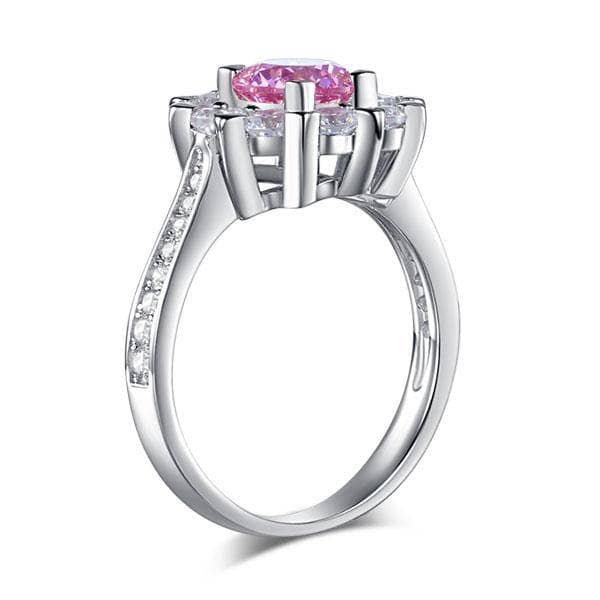 Created Diamond Snowflake Anniversary Ring 1 Ct Fancy Pink