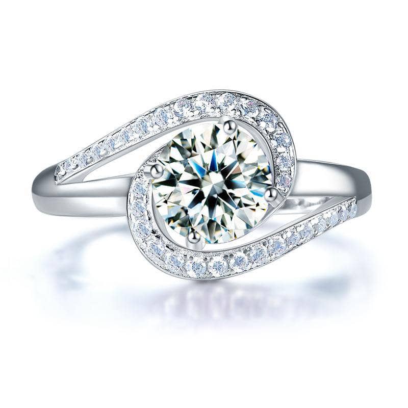 Created Diamond Twist Curl Engagement Ring 1.25 Ct