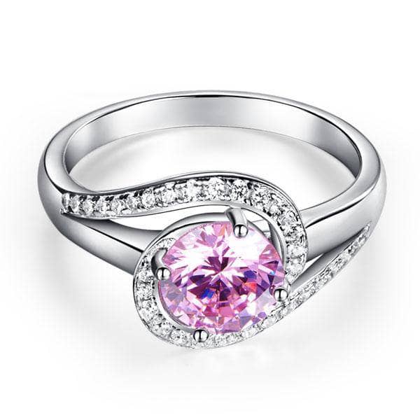 Created Diamond Twist Curl Engagement Ring 1.25 Ct Fancy Pink