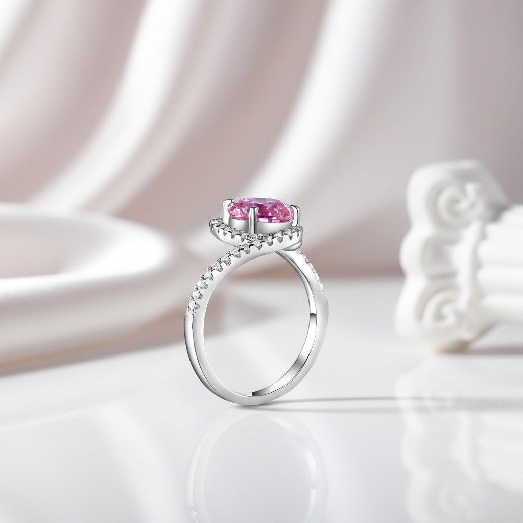 2.0 Ct Pink Diamond Option Twist Curl Engagement Ring-Black Diamonds New York