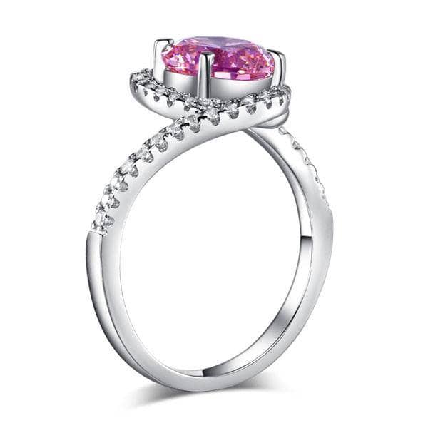 Created Diamond Twist Curl Engagement Ring 2 Ct Fancy Pink