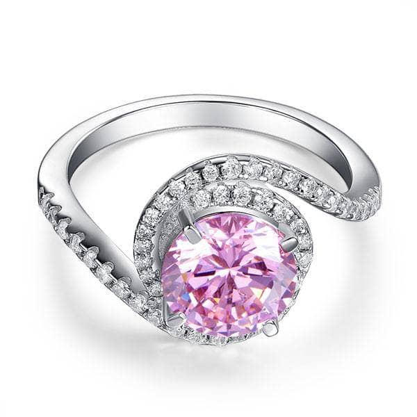 Created Diamond Twist Curl Engagement Ring 2 Ct Fancy Pink