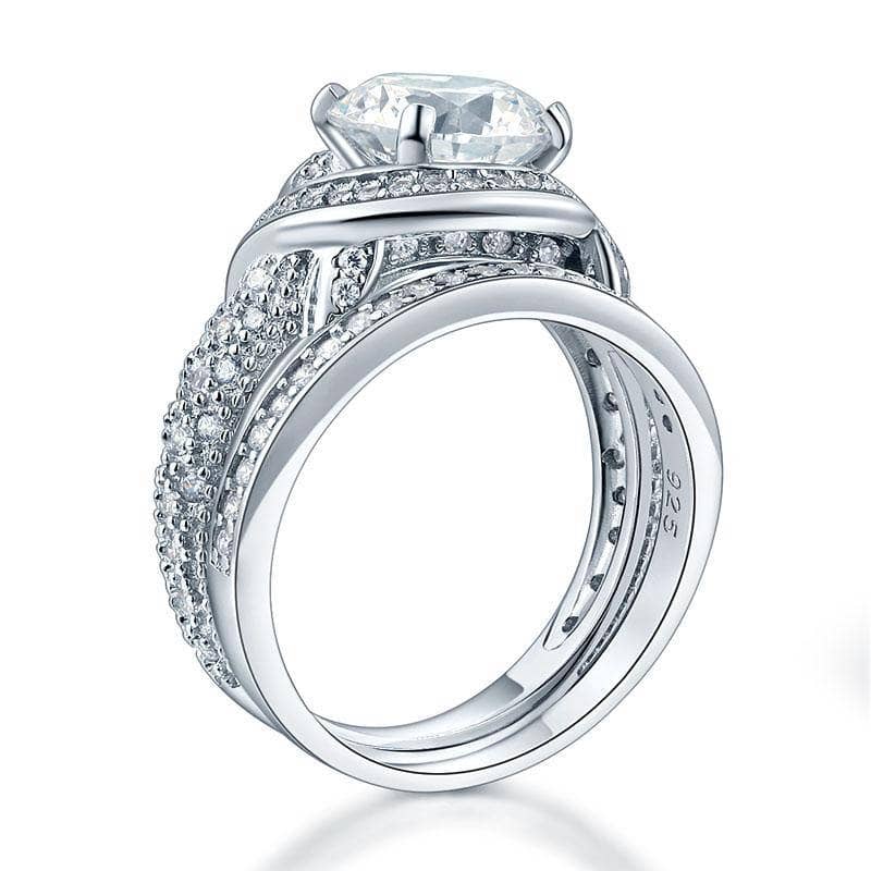 Created Diamond Vintage Luxury Anniversary Ring Set-Black Diamonds New York