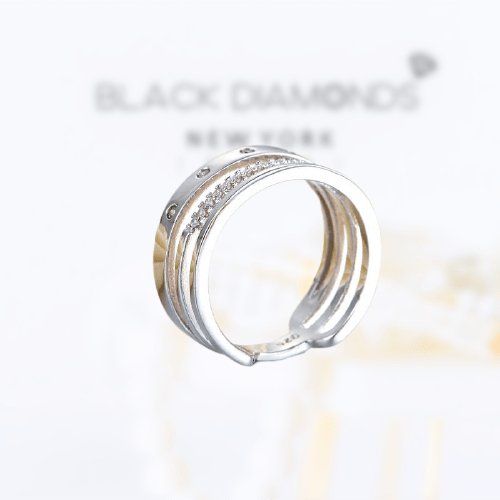 Created Diamond Wedding Band Anniversary Ring-Black Diamonds New York