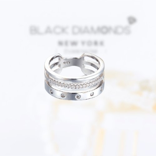 Created Diamond Wedding Band Anniversary Ring-Black Diamonds New York