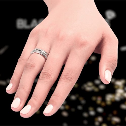 Created Diamond Wedding Band Ring - Black Diamonds New York