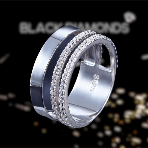 Created Diamond Wedding Band Ring-Black Diamonds New York