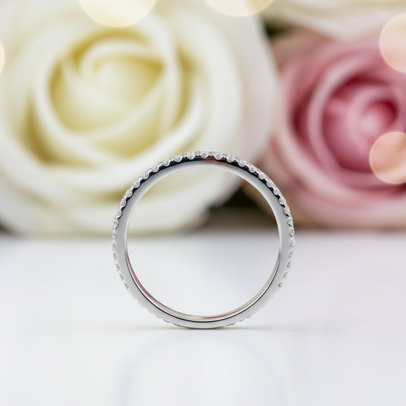 Round Diamond Double Band Wedding Ring-Black Diamonds New York