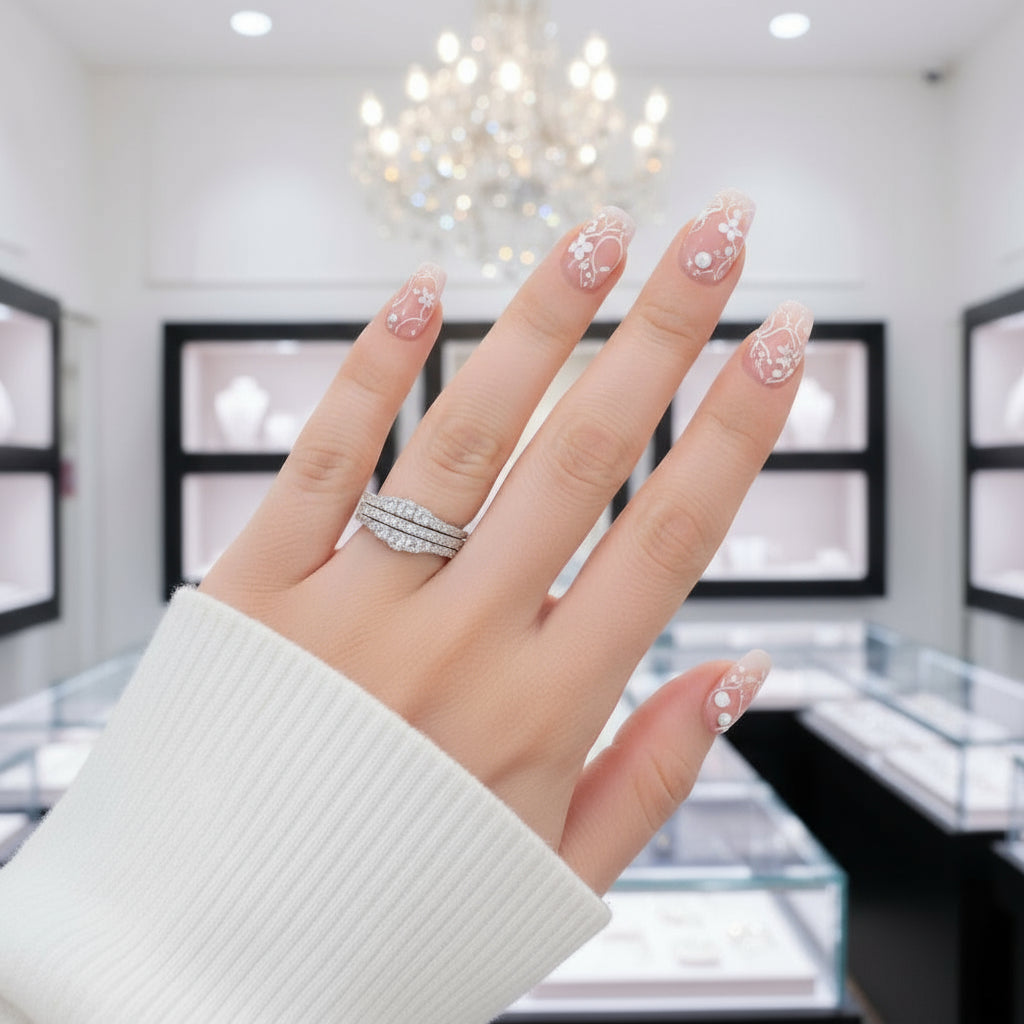 3-Pieces Round Diamond Wedding Band Ring Set-Black Diamonds New York