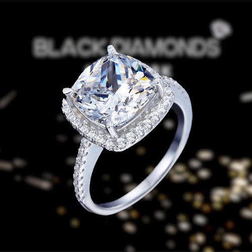 Created Diamond Wedding Engagement Ring 5 Carat-Black Diamonds New York