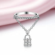 Eternity Round Diamond Option Women's Dangle Purse Ring-Black Diamonds New York
