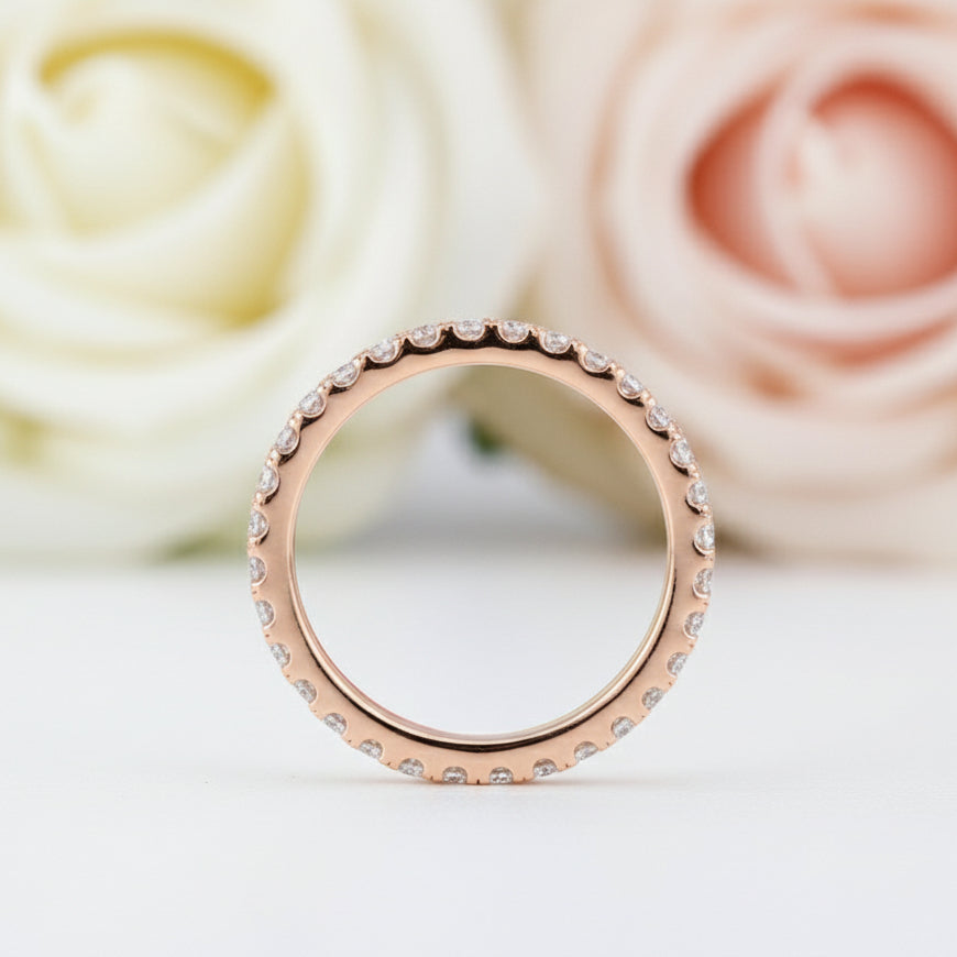 Round Diamond Full-Eternity Yellow Gold Infinity Band-Black Diamonds New York