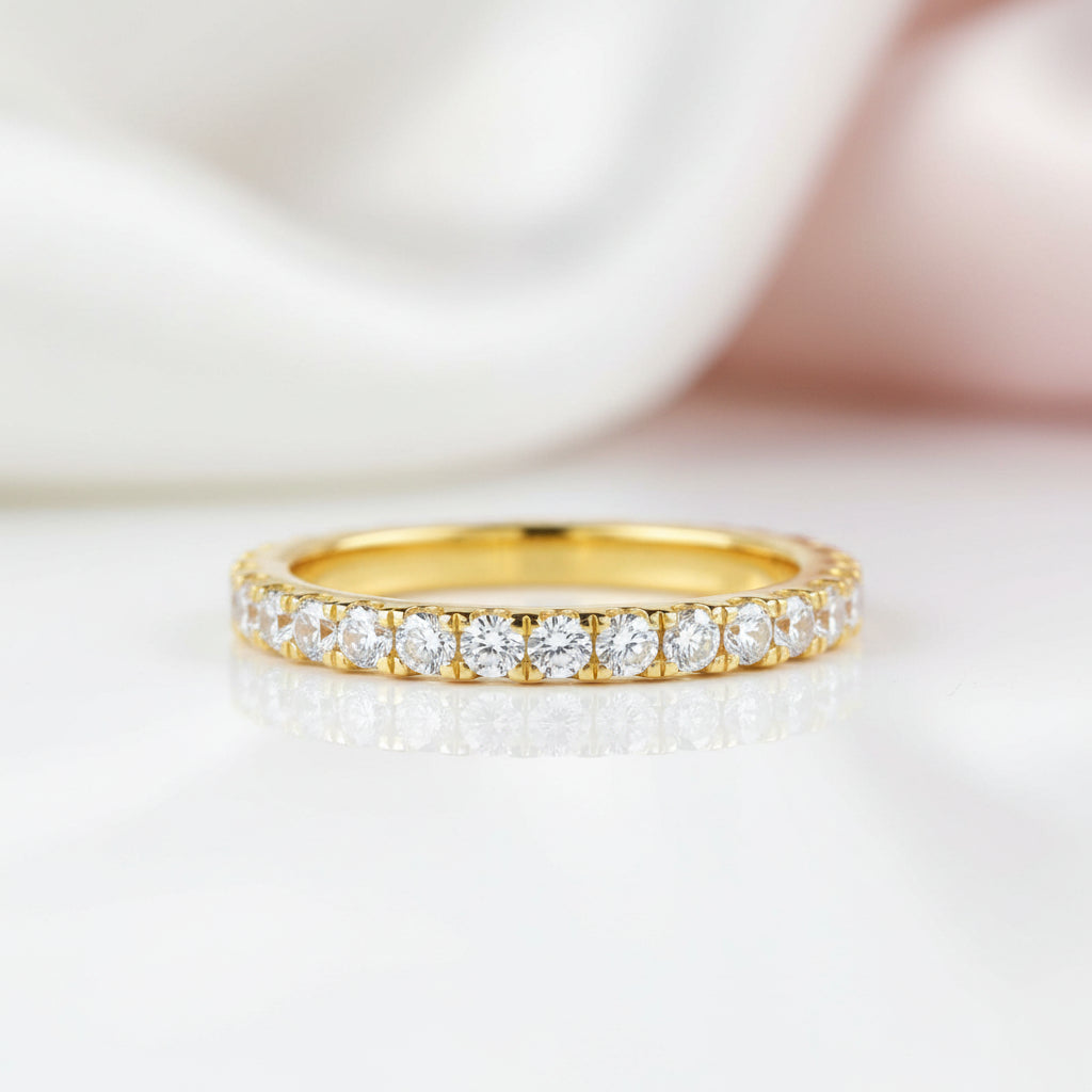 Round Diamond Option Full-Eternity Yellow Gold Infinity Band-Black Diamonds New York