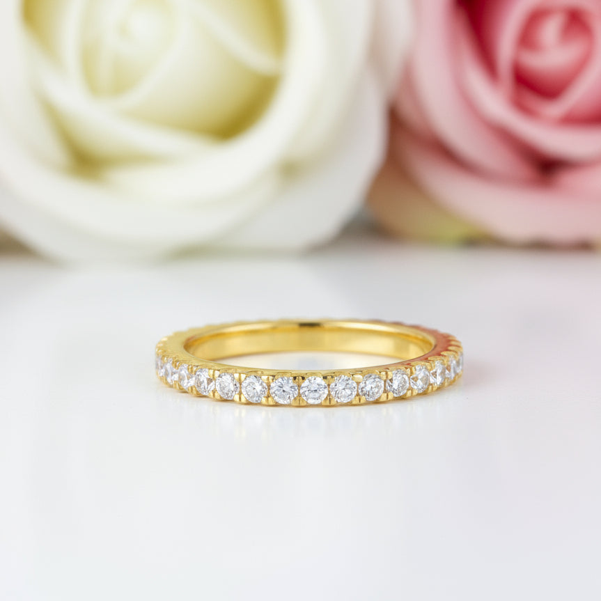 Round Diamond Full-Eternity Yellow Gold Infinity Band-Black Diamonds New York