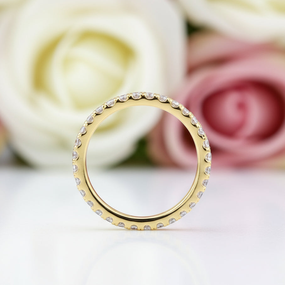 Round Diamond Full-Eternity Yellow Gold Infinity Band-Black Diamonds New York