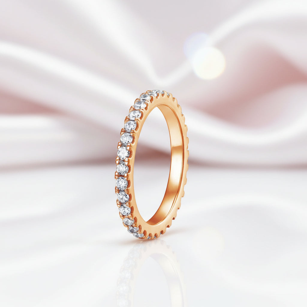 Round Diamond Option Full-Eternity Yellow Gold Infinity Band-Black Diamonds New York