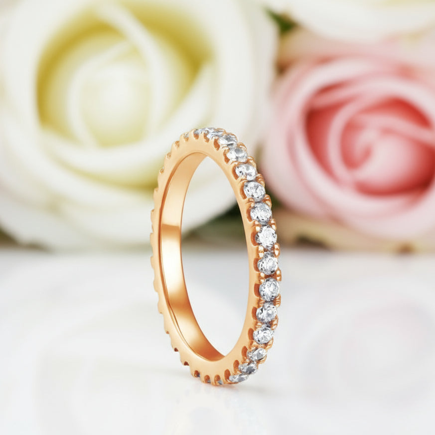 Round Diamond Full-Eternity Yellow Gold Infinity Band-Black Diamonds New York