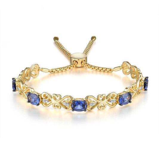 Created Sapphire Adjustable Bolo Bracelet-Black Diamonds New York