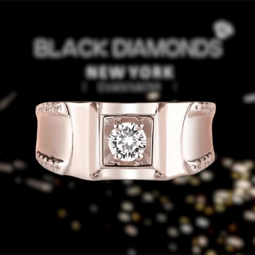Created Sapphire Round Cut Men's Band - Black Diamonds New York