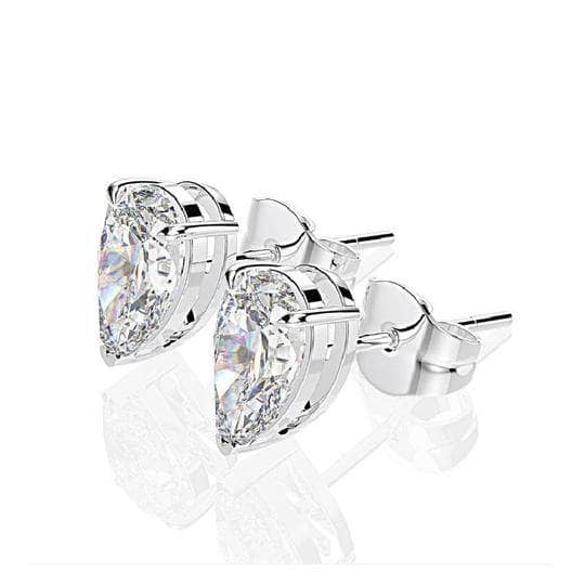 Created White Sapphire Pear Cut Women's Stud Earrings - Black Diamonds New York