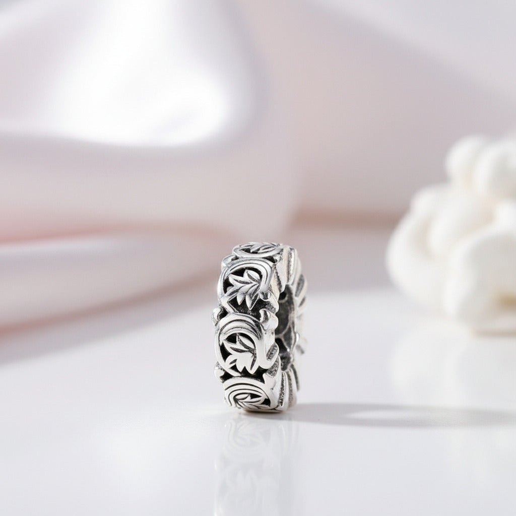 Crescent Moon & Vintage Vines Charm Beads-Black Diamonds New York