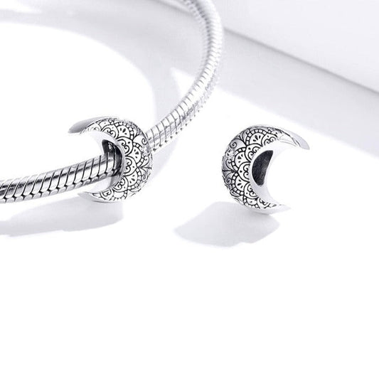 Crescent Moon & Vintage Vines Charm Beads-Black Diamonds New York