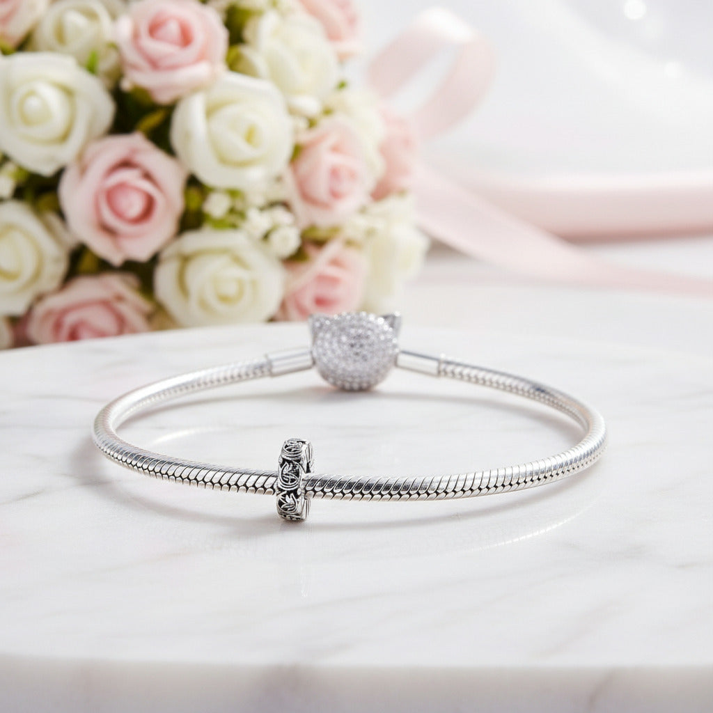 Crescent Moon & Vintage Vines Charm Beads-Black Diamonds New York