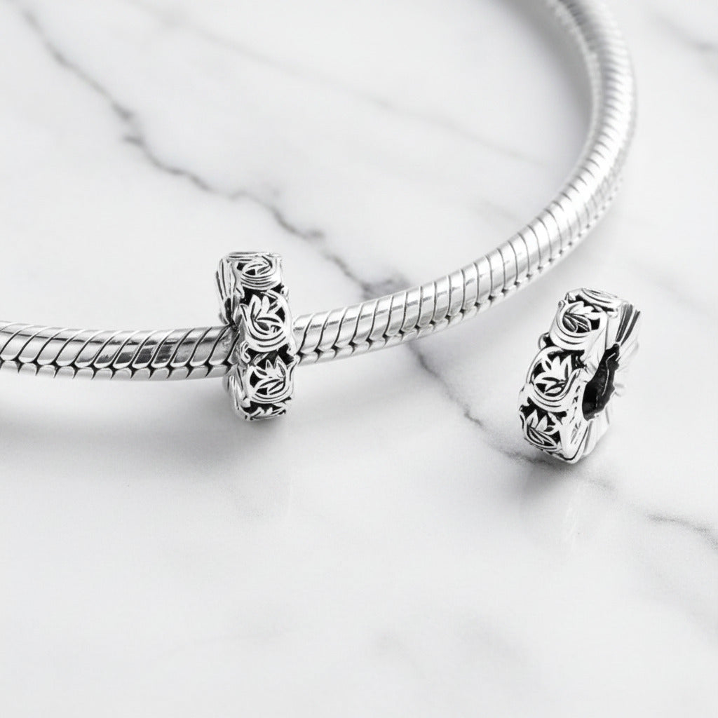 Crescent Moon & Vintage Vines Charm Beads-Black Diamonds New York