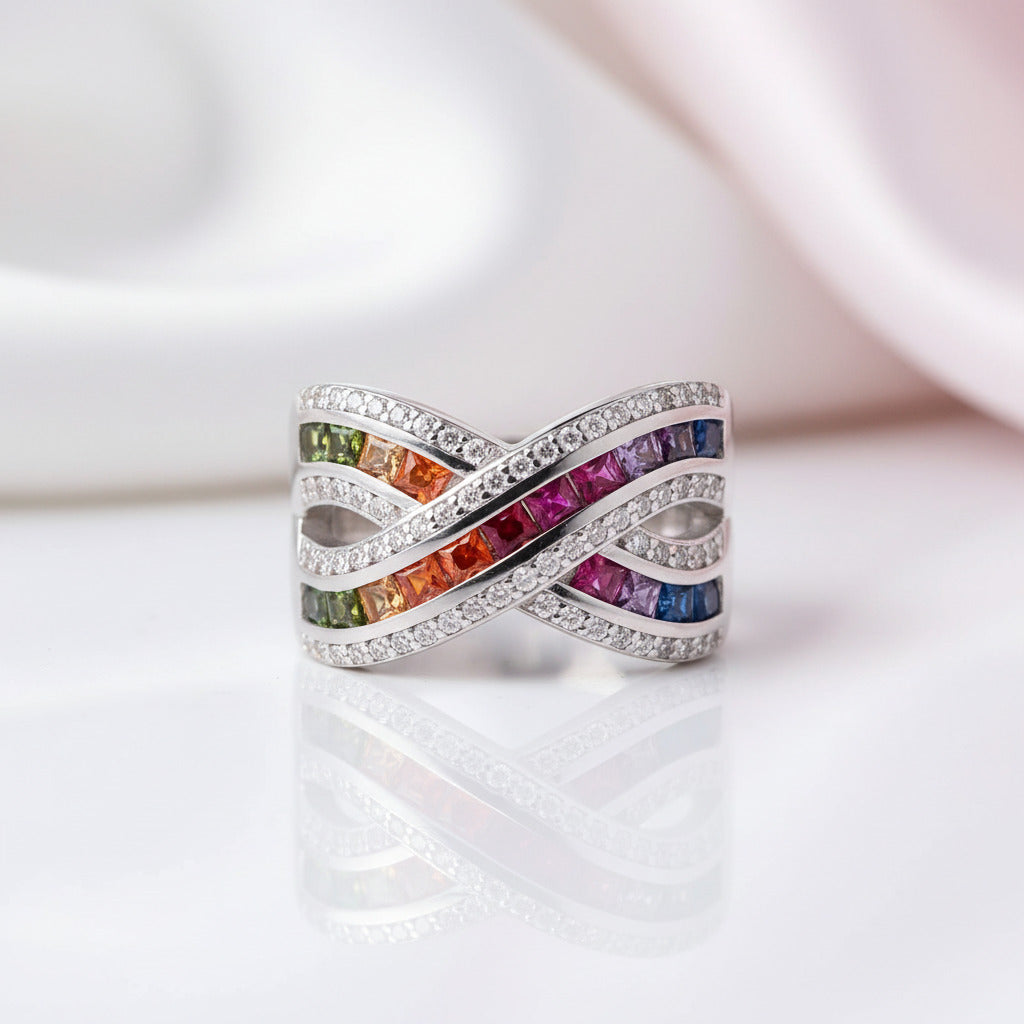 Cross Double Rainbow Diamond Option Band-Black Diamonds New York
