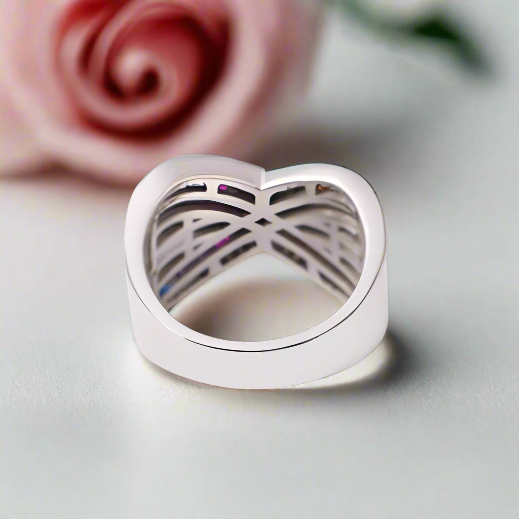 Cross Double Rainbow Diamond Band-Black Diamonds New York