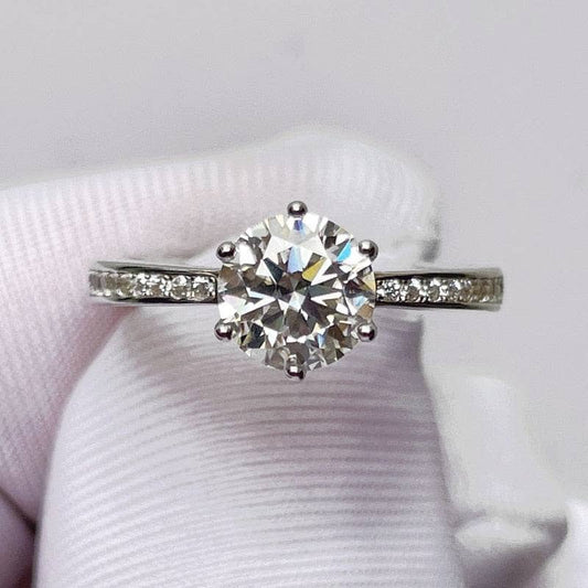 Crown Design 1CT Round Cut Diamond Engagement Ring-Black Diamonds New York