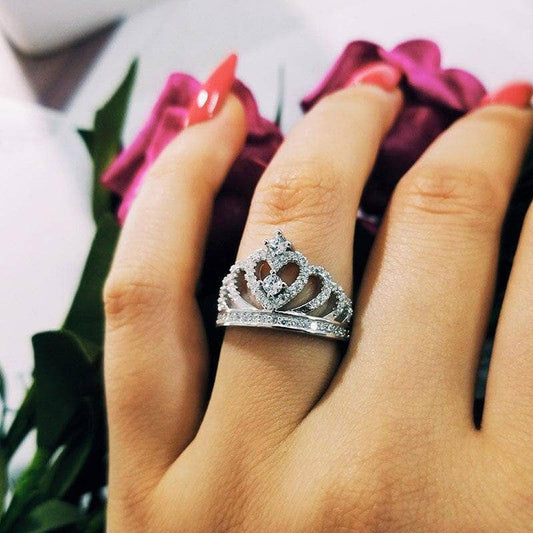 Crown Ring Created Diamond - Black Diamonds New York-Black Diamonds New York
