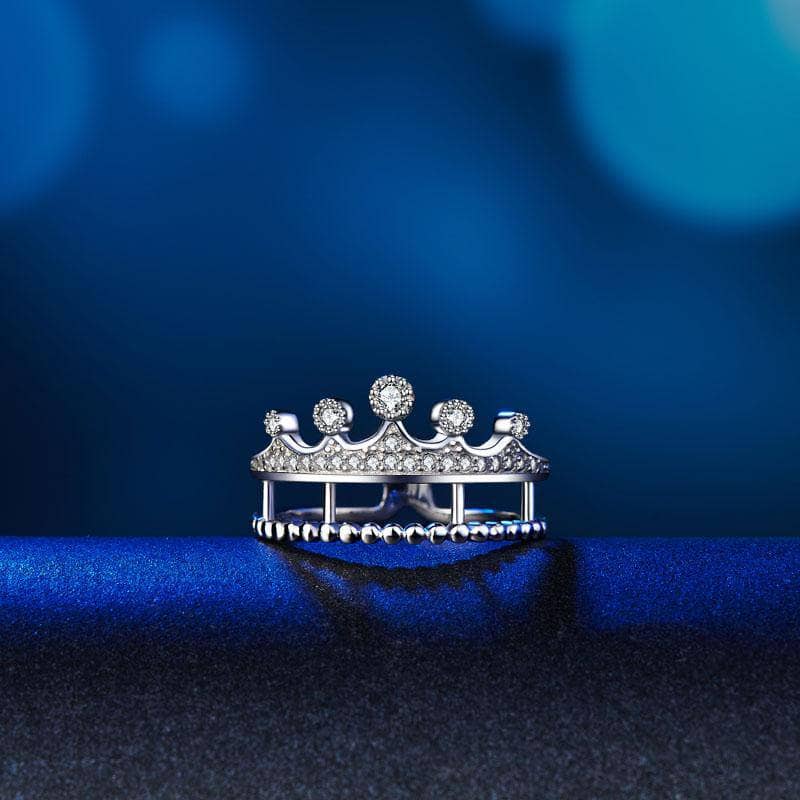 Crown Shape Created Diamond Ring-Black Diamonds New York