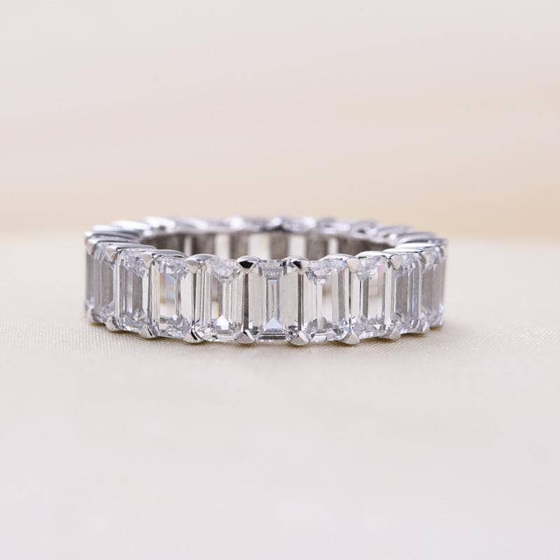 Cushion Cut Engagement Ring & Emerald Cut Wedding Ring Set-Black Diamonds New York