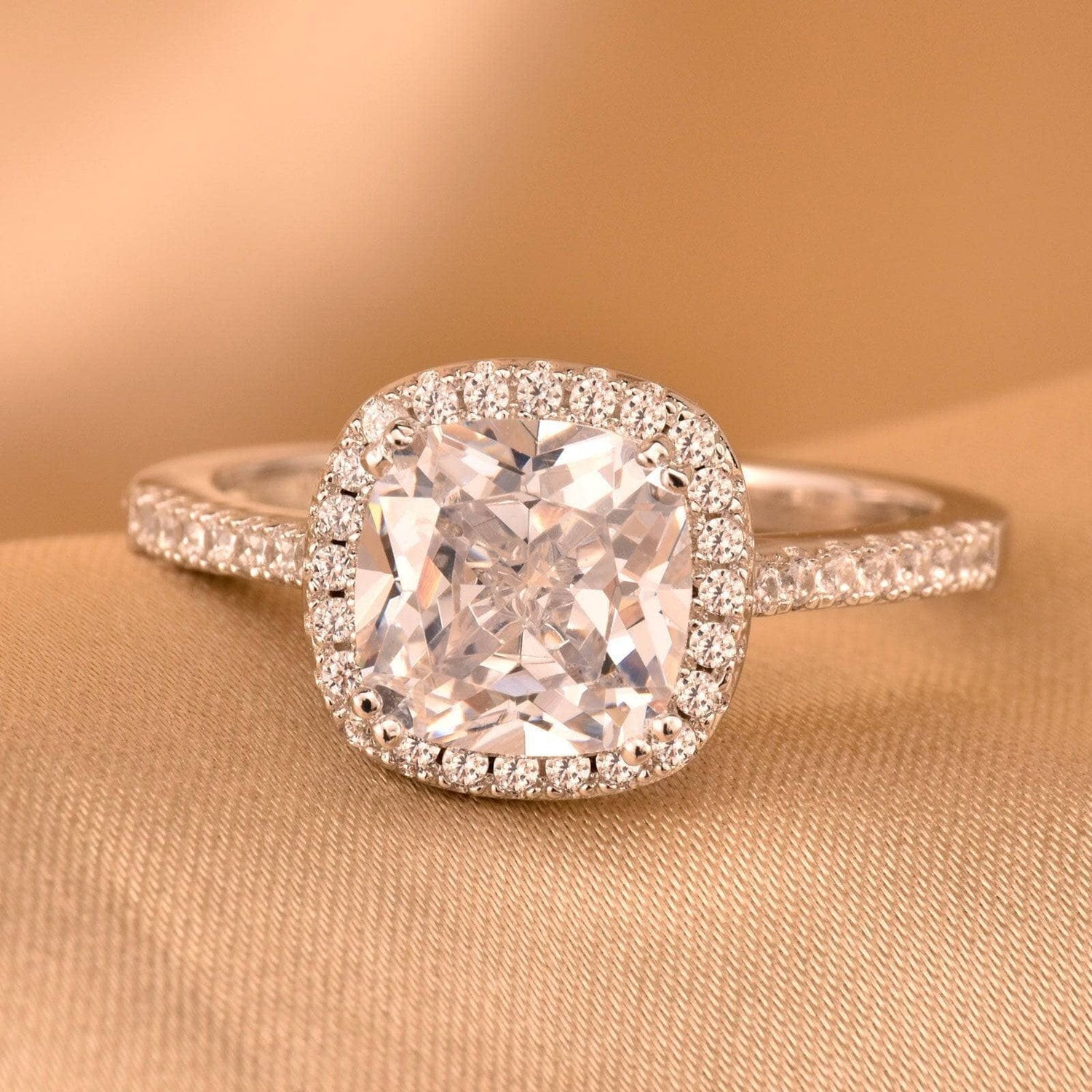 Cushion Cut Halo EVN™ Diamond Engagement Ring-Black Diamonds New York