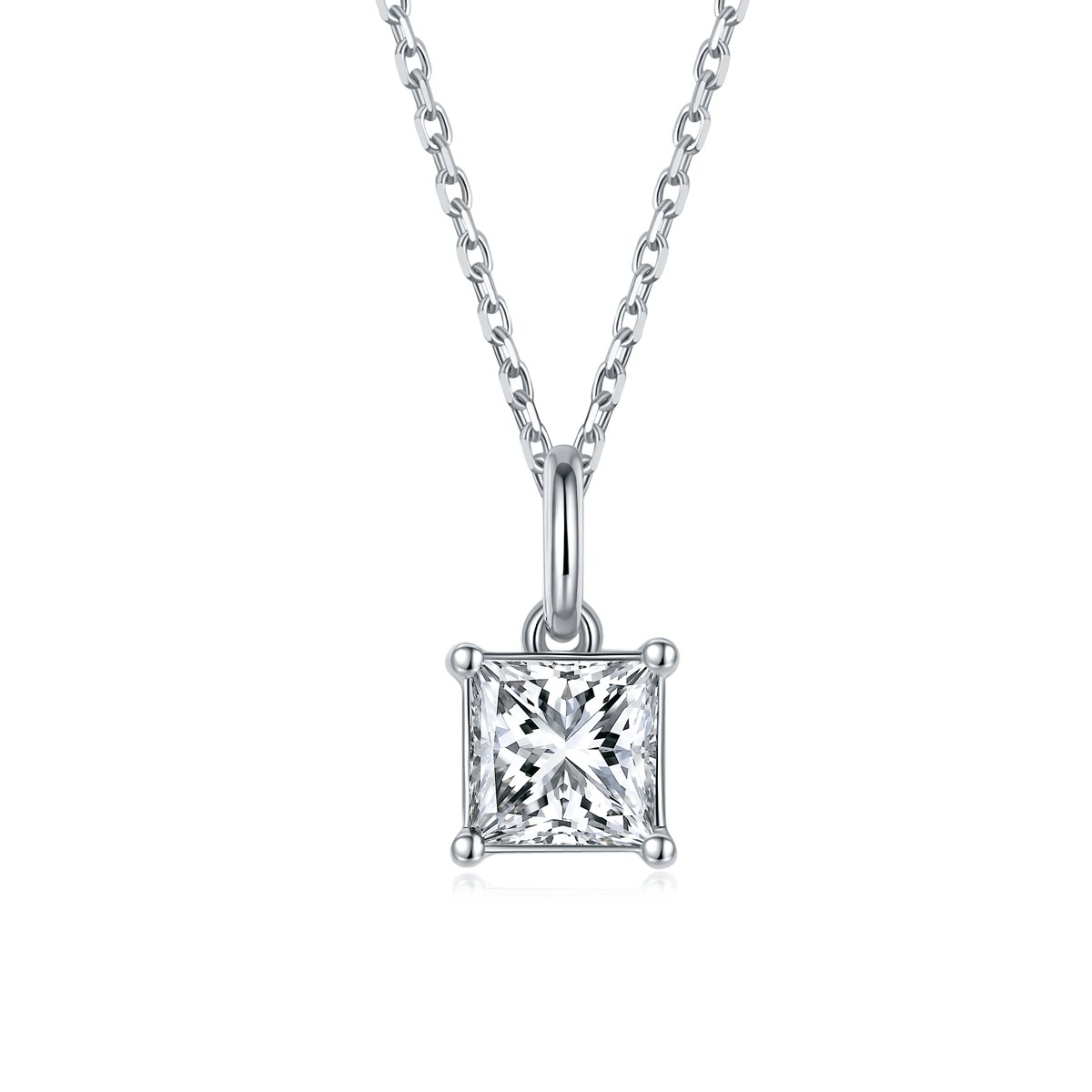 Cushion Cut Moissanite Diamond Necklace and Earrings-Black Diamonds New York