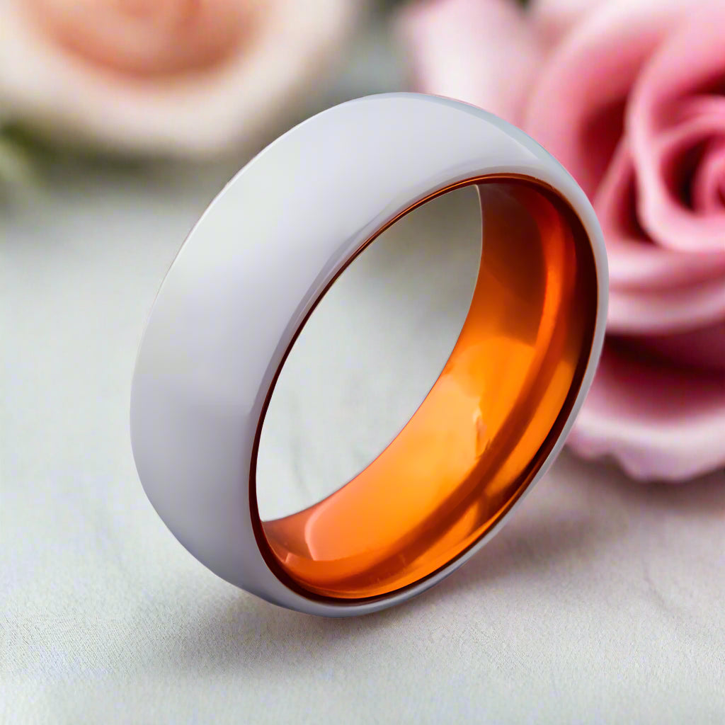 Custom 8mm Ceramics Men's Wedding Band-Black Diamonds New York