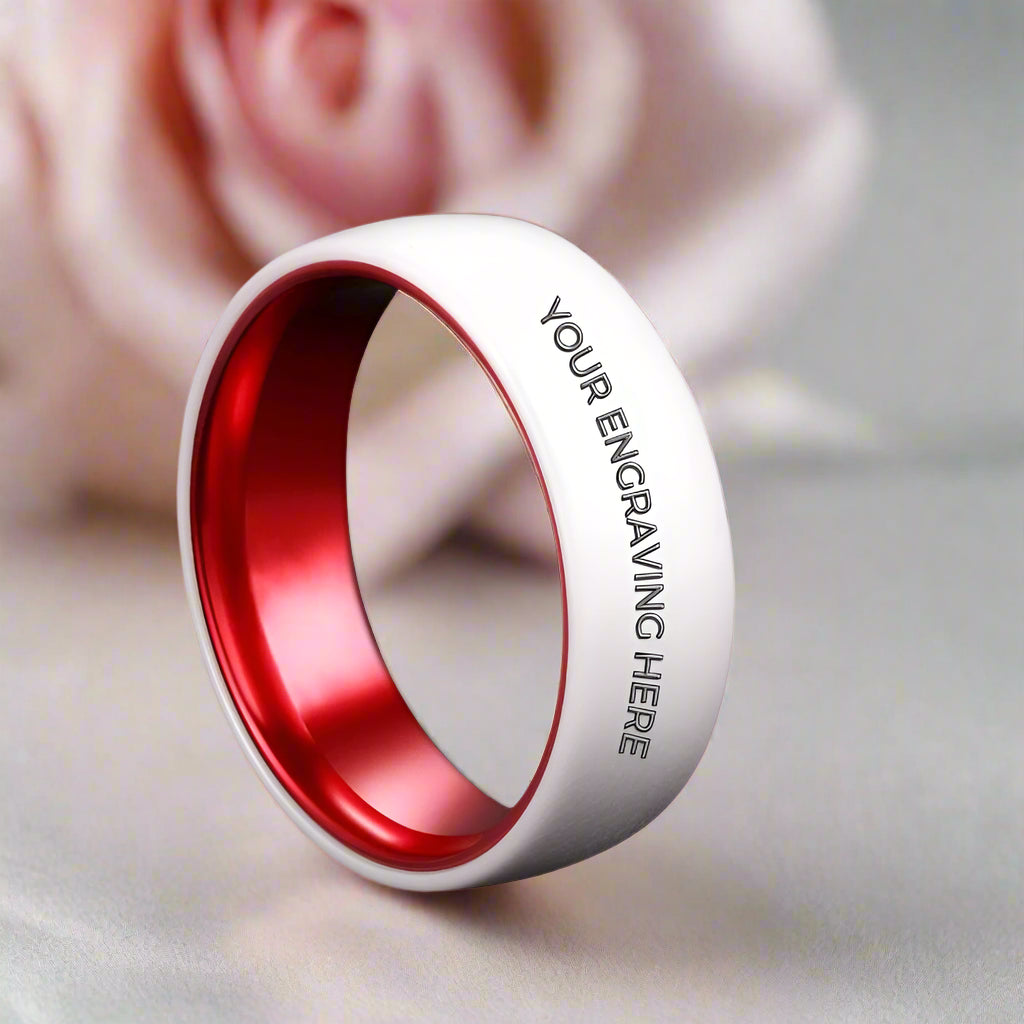 Custom 8mm Ceramics Men's Wedding Band-Black Diamonds New York