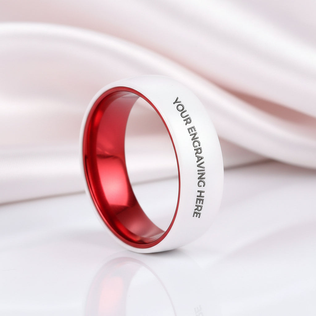 Custom 8mm Ceramics Men's Wedding Band-Black Diamonds New York