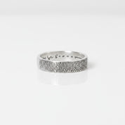Custom Engraved Finger Print Ring-Black Diamonds New York