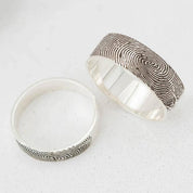 Custom Engraved Finger Print Ring-Black Diamonds New York