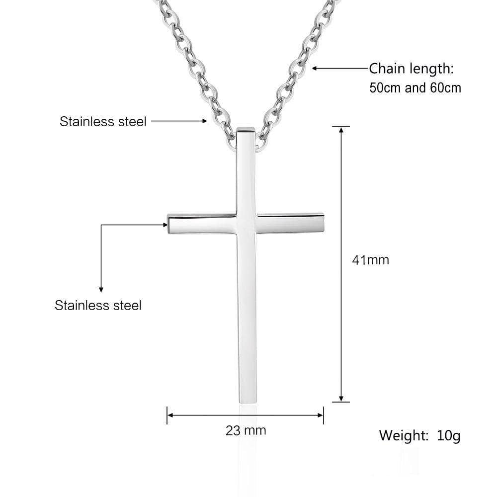 Custom Engraved Name Cross Pendant Necklace - Black Diamonds New York